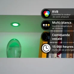 KOZii - Ampoule LED connectée KOZii, éclairage blancs + couleurs, GU10 Spot 5W Variation de couleur et luminosité - KG50SRVBCCT