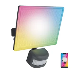 KOZii - Projecteur mural connecté KOZII 20W blancs et couleurs, Détecteur de mouvement - KPR20WMDRVBCCT