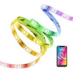 KOZii - Ruban LED connecté KOZii, avec synchronisation sonore, blancs et couleurs, 3m - KLSBK3RVBM
