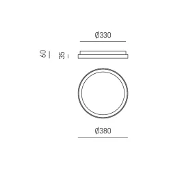 Krizia - Plafonnier LED dimmable 30W 3000K - Lumière chaude 2600lm, diffuseur opale, cadre doré, d.27 cm, design moderne