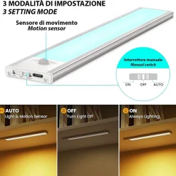 LACTEA : Lampe LED rechargeable sous meuble 20 cm, 100 lumens, avec CCT. Argent