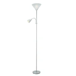 Lampadaire 2 ampoules E27 E14 IP20 gris