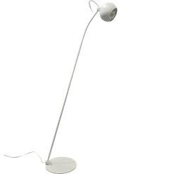 Lampadaire 126 cm fin en métal blanc et abat-jour rond - PIXAR 8488