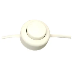 Lampadaire 126 cm fin en métal blanc et abat-jour rond - PIXAR 8488