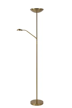Lampadaire / lampe de lecture ZENITH en métal avec LED intégré - Or Mat / Laiton - Lucide