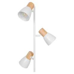 Lampadaire 3 lampes bois et métal blanc Cornflower H.156 x Ø28cm E27 25W GoodHome