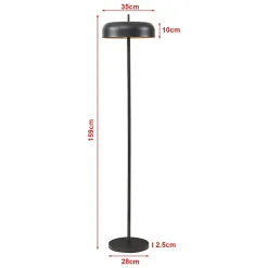 Lampadaire à pied Barton 2 x E27 159 cm noir lux.pro