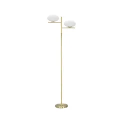 Lampadaire 2 Sphères "Glamy" 180cm Blanc & Or