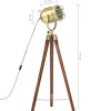 Lampadaire - vidaXL - Bois de manguier massif - 97 cm - E27 - Trépied - Chic