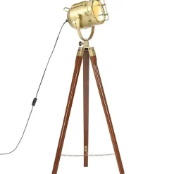 Lampadaire - vidaXL - Bois de manguier massif - 97 cm - E27 - Trépied - Chic