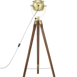 Lampadaire - vidaXL - Bois de manguier massif - 97 cm - E27 - Trépied - Chic