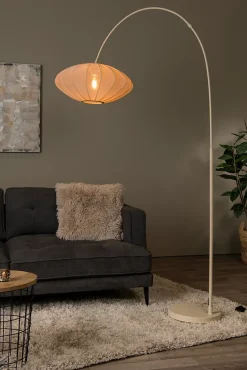 Lampadaire arc Corina beige crème IP20 E27 40W Ø55 x H.192cm Lucide