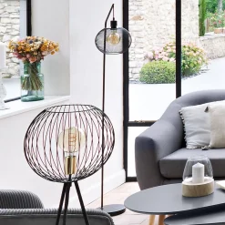 Lampadaire arc Emie noir - métal H158 cm - Atmosphera