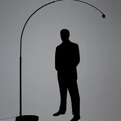 Lampadaire arc moderne chromé réglable sans abat-jour