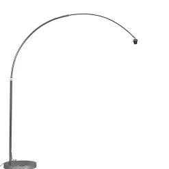 Lampadaire arc moderne chromé réglable sans abat-jour