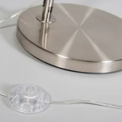 Lampadaire arc moderne en acier avec abat-jour en tissu noir - Arc Basic