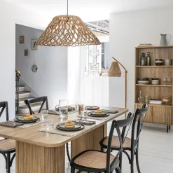 Lampadaire arc Palm - bambou H158 cm - Atmosphera