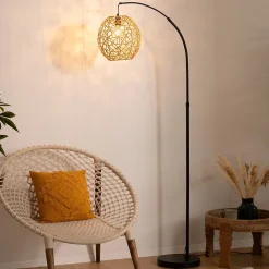 Lampadaire arc Raahe - noir - métal H180 cm - Atmosphera