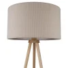Lampadaire ARDITA style scandinave 152 cm bois et textile beige D: 616 mm douille E27 interrupteur pression