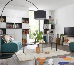 Lampadaire arqué Alacrane E27 L.190xH.220cm noir mat Goodhome