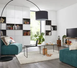 Lampadaire arqué Alacrane E27 L.190xH.220cm noir mat Goodhome