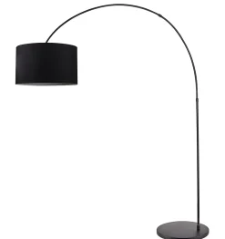 Lampadaire arqué Alacrane E27 L.190xH.220cm noir mat Goodhome
