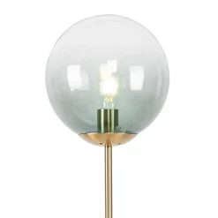 Lampadaire Art déco en laiton avec verre vert - Pallon
