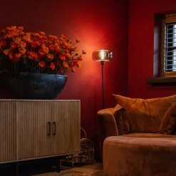 Lampadaire Art déco noir avec verre fumé - Bizle