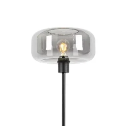 Lampadaire Art déco noir avec verre fumé - Bizle