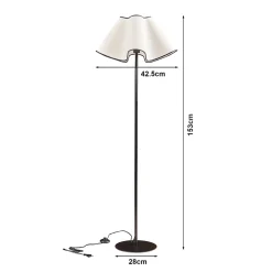 Lampadaire Ashton hauteur 153 cm noir / blanc lux.pro