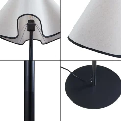 Lampadaire Ashton hauteur 153 cm noir / blanc lux.pro