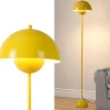 Lampadaire au Design Nordique Jaune avec Base Parabolique, Douille E27 pour Salon, Salle à Manger et Chambre