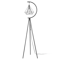 Lampadaire Austell E27 noir blanc lux.pro