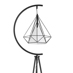 Lampadaire Austell E27 noir blanc lux.pro