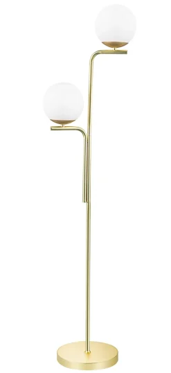 Lampadaire Baldaz 2 lumières GoodHome E14 laiton doré l.35,5 x H.14 cm