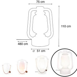 Lampadaire blanc 110 cm IP44 - STORM EXTRA LARGE