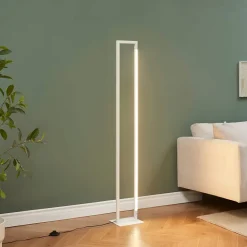 Lampadaire blanc avec pied pivotant variateur intégré 140 cm - Laka