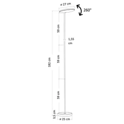Lampadaire blanc design épuré tête orientable dimmable - Kalena