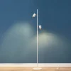 Lampadaire blanc deux spots pivotants - Elya