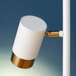 Lampadaire blanc deux spots pivotants - Elya