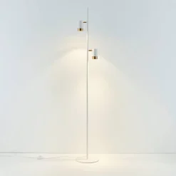 Lampadaire blanc deux spots pivotants - Elya