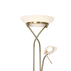 Lampadaire bronze avec LED et variateur avec liseuse - Empoli