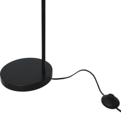 Lampadaire Calume E27 28W IP20 L.32xH.170xP.48cm métal noir et fibre naturelle GoodHome