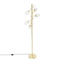 Lampadaire classique doré avec verre 5 lumières - Elien