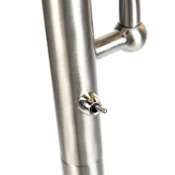 Lampadaire classique en acier avec abat-jour blanc et liseuse - Retro