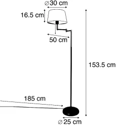 Lampadaire classique intelligent bronze avec blanc incluant WiFi A60 - Ladas Fix