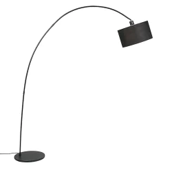 Lampadaire d'arc moderne intelligent noir avec A60 Wifi - Vinossa
