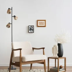 Lampadaire Davai 3 lampes métal noir H.160cm IP20 E14 40W Seynave