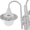 Lampadaire de jardin - vidaXL - 220 cm - Aluminium - 3 lanternes - Blanc