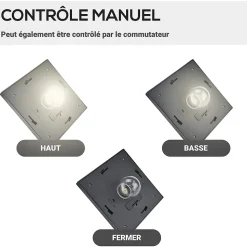 Lampadaire de jardin luminaire extérieur solaire LED 3 têtes 120 Lm dim. 51,5L x 47l x 182,5H cm acier inox. plastique noir